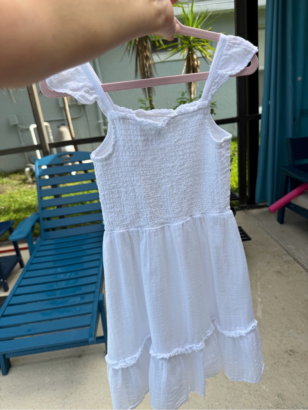 Janie and Jack White Smocked Ruffle Strap Tiered Dress